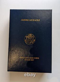 2008 Gold American Eagle Proof Set Boîte Par La Monnaie Américaine Avec Certificat Sans Pièces