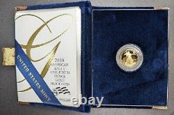 2008-W $5 Or 1/10 Once American Eagle Preuve D'or avec Boîte et COA