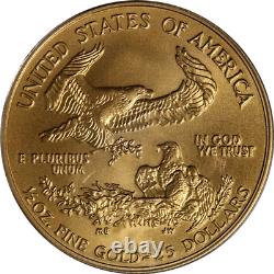 2008-w Gold American Eagle 25 $ Pcgs Ms69 Label Bleu Brûlé Stock