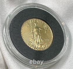 2009 $5 1/10 Oz American Gold Eagle Dans La Capsule