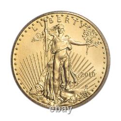 2010 American Gold Eagle 1/10 Oz 5 $ Pcgs Ms70 Première Grève