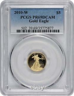 2010-w $5 American Gold Eagle Pr69dcam Pcgs