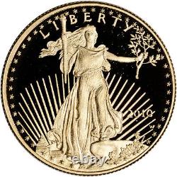 2010-w American Gold Eagle Proof 1/2 Oz 25 $ En Ogp