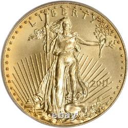 2011 American Gold Eagle 1/2 Oz 25 $ Pcgs Ms70 Première Grève