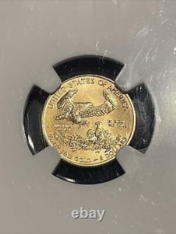 2012 $5 Gold American Eagle Ngc Ms-70 1/10 Oz