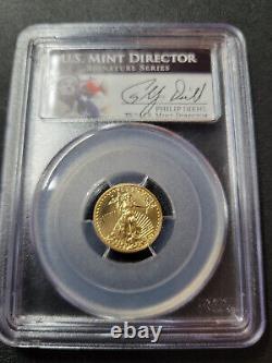 2013 $5 American Gold Eagle 1/10 Oz Pcgs Ms70 Gem Bu Mint Directeur Étiquette Pièce