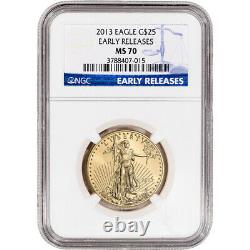 2013 American Gold Eagle 1/2 Oz 25 $ Ngc Ms70 Early Releases