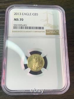 2013 NGC MS70 $5 Aigle Américain en or 1/10 oz