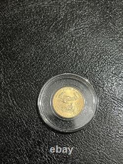 2014 1/10 Oz American Gold Eagle Coin Non Circulé Dans Une Capsule Hermétique