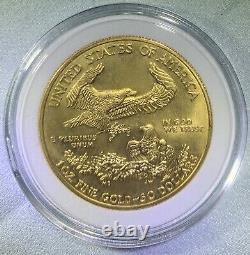 2015 $50 Aigle américain 1 once troy de 22K pièce d'or non circulée brillante
