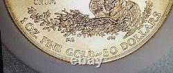 2015 $50 Aigle américain 1 once troy de 22K pièce d'or non circulée brillante