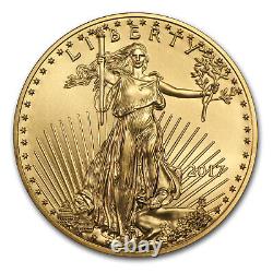 2017 1/2 oz American Gold Eagle BU<br/>


<br/>	 Traduction en français: Aigle d'or américain 2017 de 1/2 oz non circulé