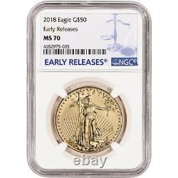 2018 American Gold Eagle (1 Oz) 50 $ Ngc Ms70 Premières Publications