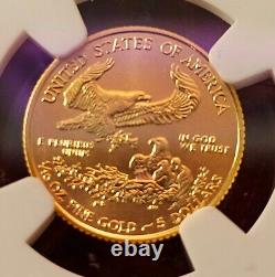 2019 1/10 Oz $5 American Gold Eagle Coin Ngc Ms69