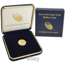 2019 Américaine Gold Eagle 1/10 Oz Pièce De 5 $ Bu En U. S. Mint Boîte-cadeau