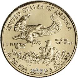 2019 Américaine Gold Eagle 1/10 Oz Pièce De 5 $ Bu En U. S. Mint Boîte-cadeau