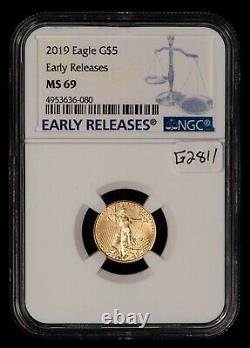 2019 G$5 1/10 oz Gold American Eagle Early Release NGC MS 69 SKU-G2811 translates to: <br/> 
	<br/>2019 G$5 1/10 oz Aigle Américain en Or Early Release NGC MS 69 SKU-G2811