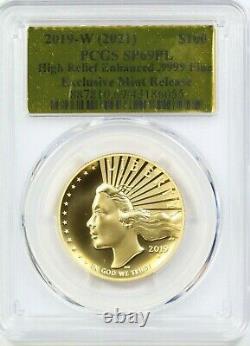 2019-w Pcgs $100 American Liberty High Relief Sp69pl Proof-like Gold Label