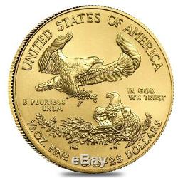 2020 1/2 Oz D'or American Eagle 25 $ Coin Bu