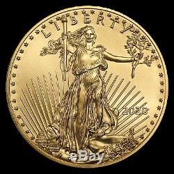 2020 1 Oz D'or American Eagle (20-coin Mintdirect Tube) Sku # 196142