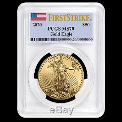 2020 1 Oz D'or American Eagle Ms-70 Pcgs (firststrike) Sku # 199364
