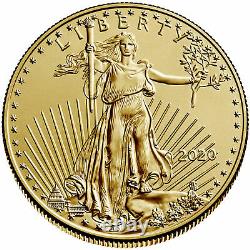 2020 $25 American Gold Eagle 1/2 Oz Brillant Non Circulé