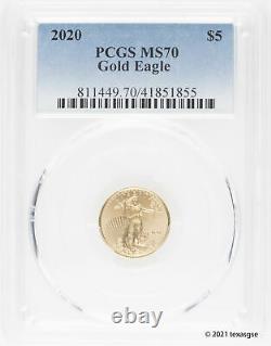 2020 $5 American Gold Eagle Pcgs Ms70