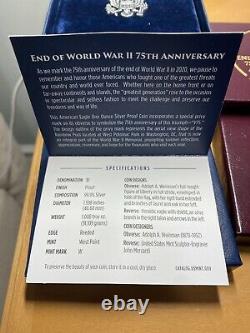 2020-w Fin De La Seconde Guerre Mondiale V75 $50 American Gold Eagle & $1 Silver Eagle Pr70dcam Pcgs