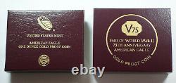 2020-w Gold American Eagle V75 Privy World War2 Proof Coin Avec Box Coa