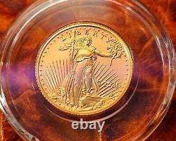 2021 1/10 Oz $ 5 American Gold Eagle Coin Bu Dans La Capsule Type 1