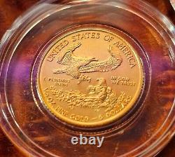 2021 1/10 Oz $ 5 American Gold Eagle Coin Bu Dans La Capsule Type 1