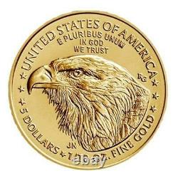 2021 1/10 Oz American Gold Eagle Coin Type 2 Bu 5 $