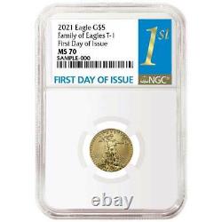 2021 $5 American Gold Eagle 1/10 Oz Ngc Ms70 Fdi First Label