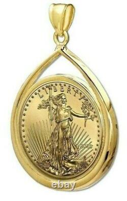 2021 5 $ Or American Eagle Gem Coin Set Dans La Lunette Teardrop 14-kt 488,88 $