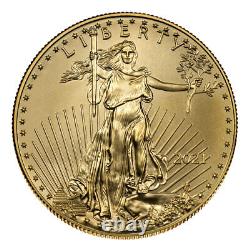 2021 Aigle d'or américain de type 1, 5 $, 1/10 oz, non circulé en état brillant