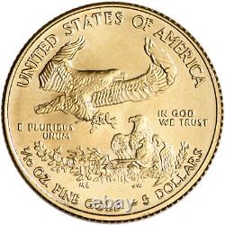 2021 American Gold Eagle 1/10 Oz 5 $ Bu