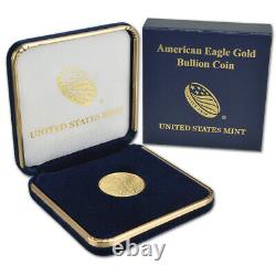 2021 American Gold Eagle 1/4 Oz $10 Bu Pièce De Monnaie Dans U. S. Mint Gift Box