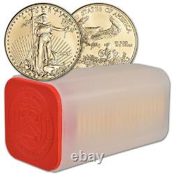 2021 American Gold Eagle 1 Oz 50 $ 1 Roll Twenty 20 Bu Coins In Mint Tube