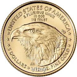 2021 American Gold Eagle Type 2 1/10 Oz 5 $ Ngc Ms70 Premier Jour Numéro 1er Étiquette