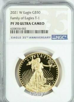 2021 W 1 Oz Proof Gold Eagle Ngc Pf70 American Eagle 21eb One Ounce G$50 Type 1