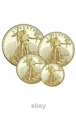 2021 W 21ef American Eagle 2021 Gold Proof Four-coin Set Confirmé