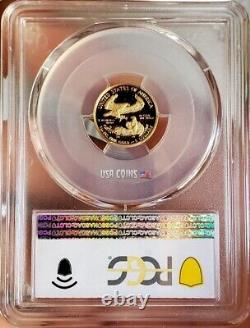 2021-W AIGLE AMÉRICAIN PCGS PR70DCAM Étiquette Gold Shield TYPE 1 Pièce d'or 1/10 Oz