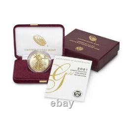 2021 W American Eagle One Ounce Gold Proof Coin $50 21eb En Paye