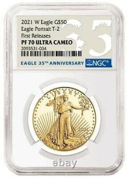 2021 W American Eagle One Ounce Gold Proof Coin Type 2 Ngc Pf70 Prévente