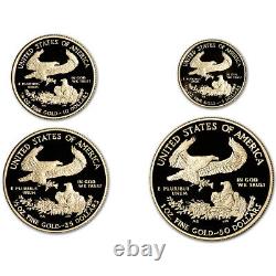2021 W American Gold Eagle Proof Four-coin Set En Ogp