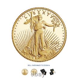 2021-w 1/10 American Eagle One-tenth Ounce Gold Proof Coin 21een Navires Aujourd'hui