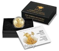 2021-w 1/2 American Eagle One-half Ounce Gold Proof Coin 21ecn Type 2 Boîte Scellée
