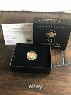 2021-w American Eagle 1/10th Oz Gold Proof Coin (21een) Type 2