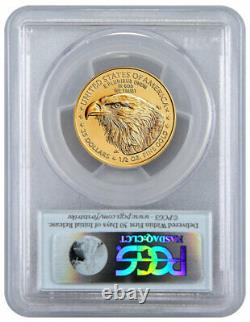 2022 1/2 Oz Gold American Eagle 25 $ Pcgs Ms70 Fs Flag Label Sku66471