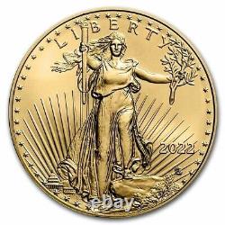 2022 1 Oz Gold American Eagle 50 $ Pièce Brillante Non Circulée En Stock